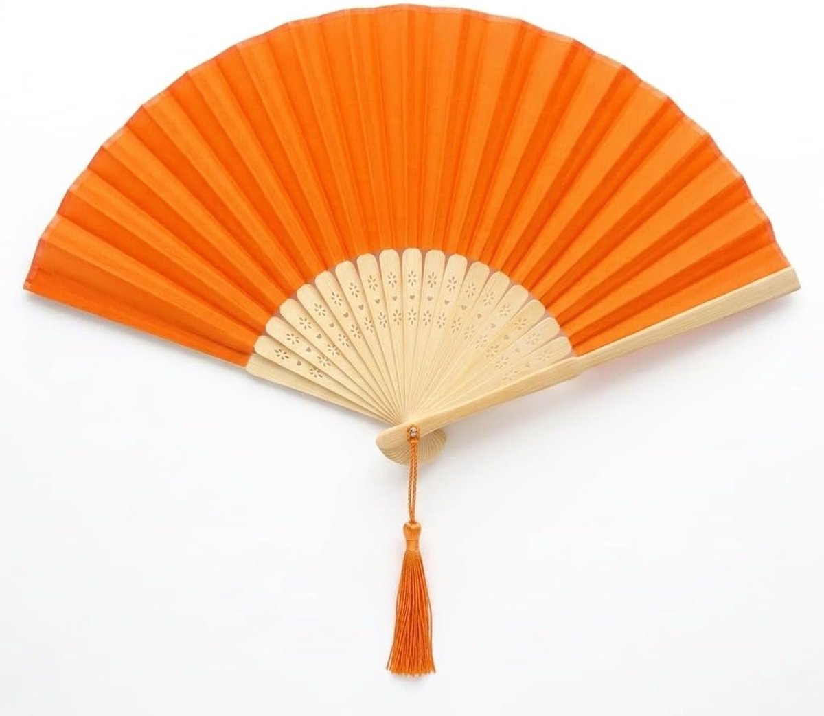 Handwaaier - Spaanse Handwaaier - Verkoeling Waaiers voor Zomerse Themperatuur - Waaier Festival - Chinese Waaier - Festival Waaier - Verkoelend - Handventilator - Tegen Opvliegers - 1 Stuk - Oranje - van Imperatoris