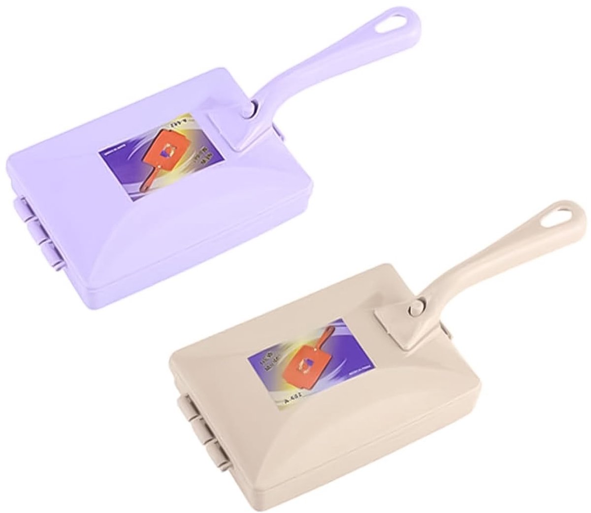 Virtubuy - Carpet Roller - Lint Borstel - Handmatige Reiniging - Beige/Purple - Multifunctioneel - Voor Vloeren en Tapijten - 2-Pack