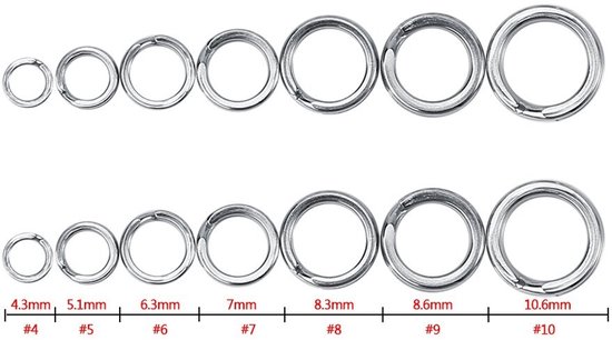 Virtubuy - Split Ring Connector - Dubbele Cirkel Verbinder - Robuust en Corrosiebestendig - Zilver - Visaccessoires - Perfect voor Vissen - 100 Stuks — afbeelding 4