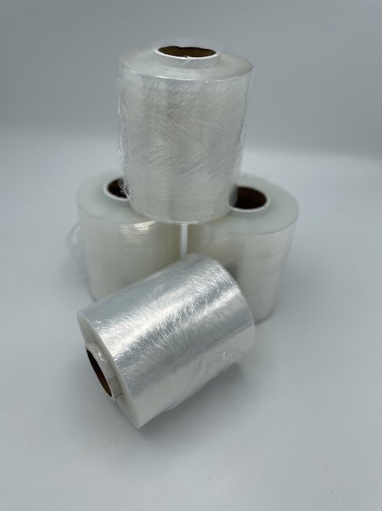 Wikkelfolie, Bundelfolie, Minirollen - 4 stuks - 10cm x 150 meter, 20 micron