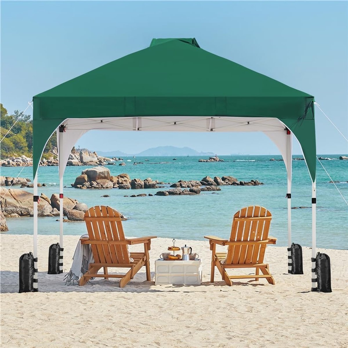 Partytent 3x3 meter met draagtas - Waterdicht paviljoen met ventilatie en verstelbare hoogte - Stevig metalen frame - Inclusief haringen en scheerlijnen - tuinpaviljoen camping tent gazebo buiten