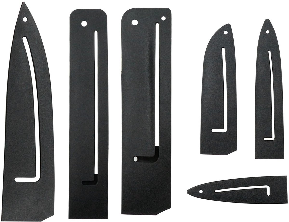 NTHProducts - Universele Mesbescherming - 6 Verschillende Maten - Zwart - Mesbeschermer voor Keuken - Geschikt voor Koks en Thuischefs