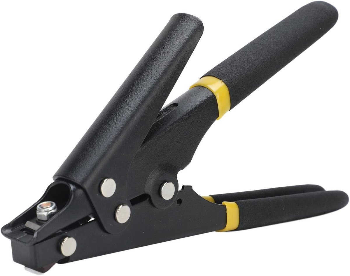 Kabelbinderspanner met Verstelbare Spanning voor het Bevestigen en Snijden van Nylon Bindmiddelen, Ideaal voor Elektrische Klussen en Bouwprojecten (Zwart)