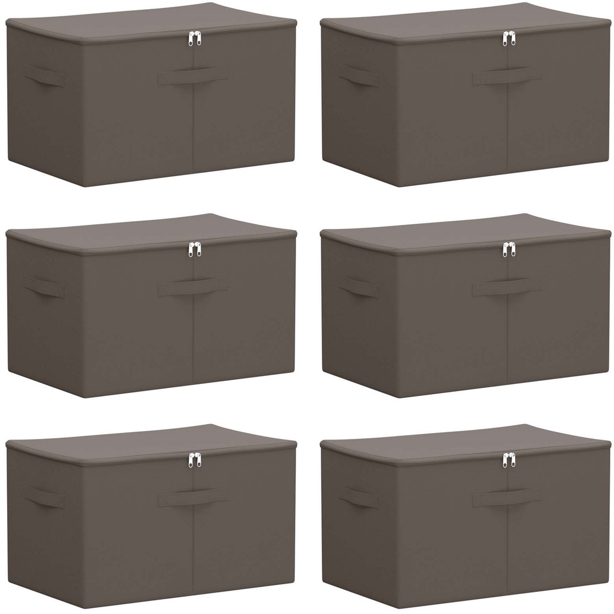 vidaXL - Opbergbox - 6 - pcs - Grijs - 60 - x - 43 - x - 35 - cm - Nonwoven - stof