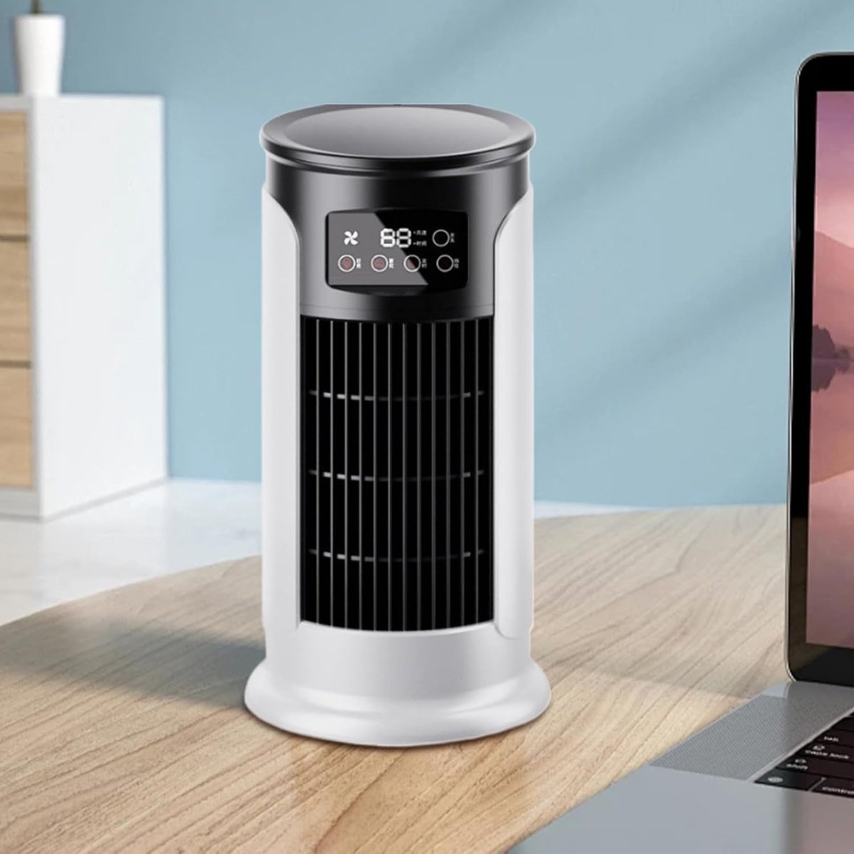 Draagbare Airconditioner | USB Persoonlijke Mini Airco Ventilator - Stille Timer Ruimteverkoeling Compacte 300ml Waterreservoir Persoonlijke Koeler Voor Slaapkamer Auto En Buitenshuis – foto 3