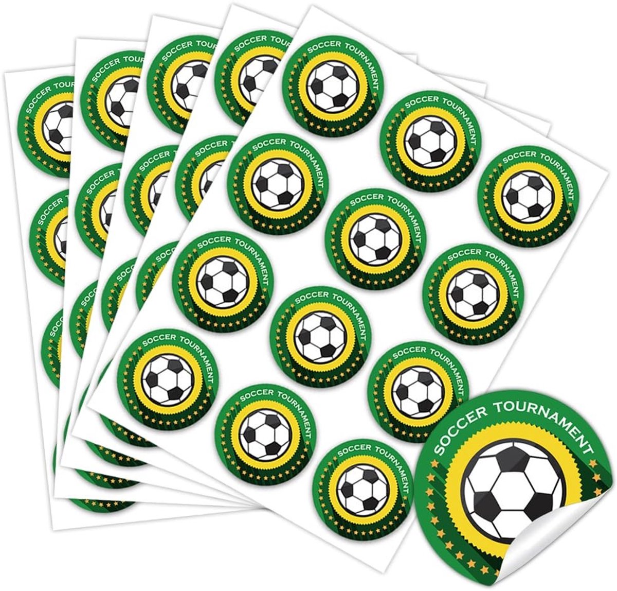 MTTProducts - Voetbal Stickers - Feestdecoratie - 60 Stuks - Sport Stickers - Voor Jongens en Meisjes - Verjaardagsfeest