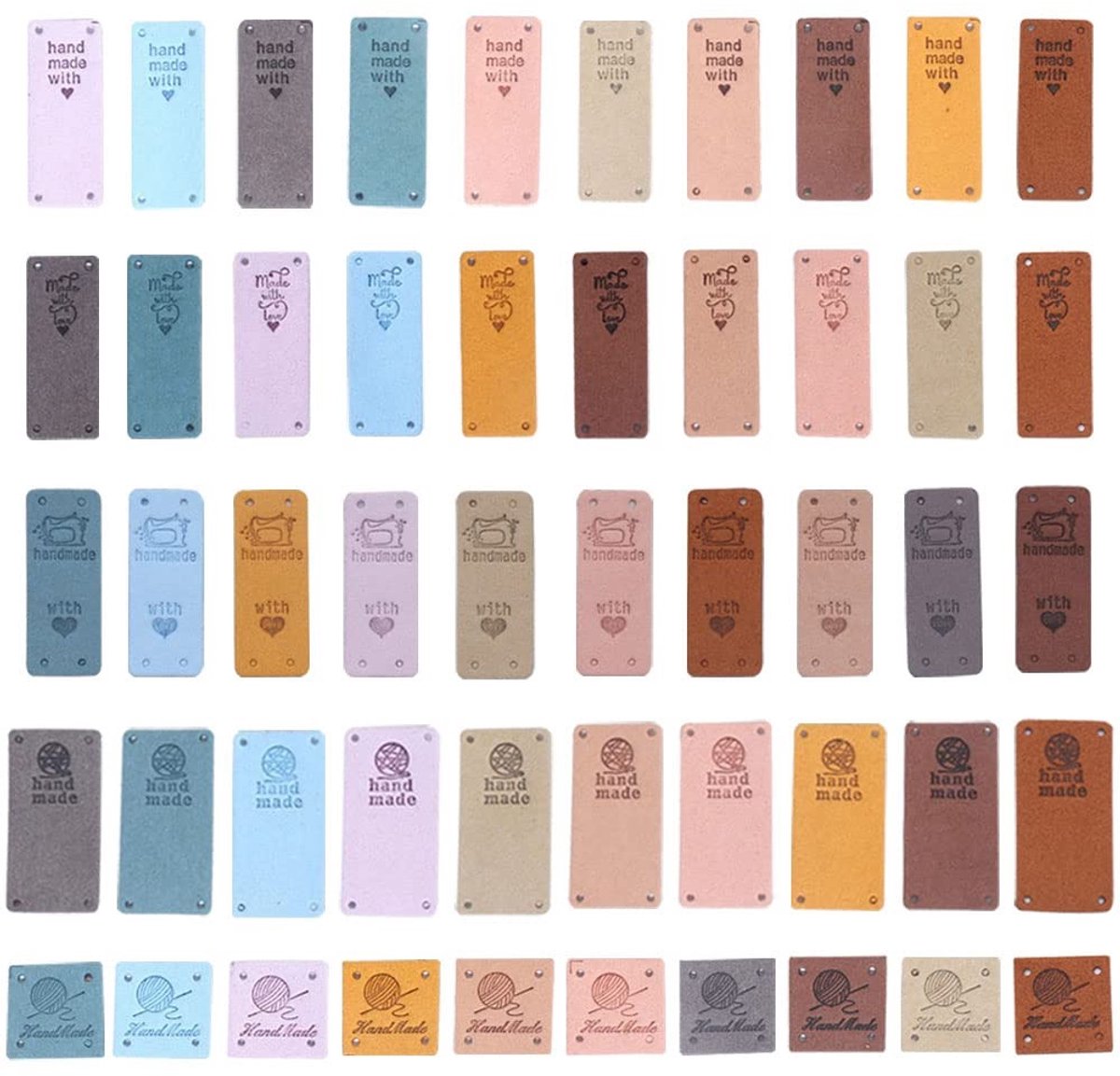 NTHProducts - Handmade Labels - Leer Labels - Ideaal voor Handwerk - Multicolour - Label voor Kleding - Creatief en Uniek - Geschikt voor Jeans en Crafts