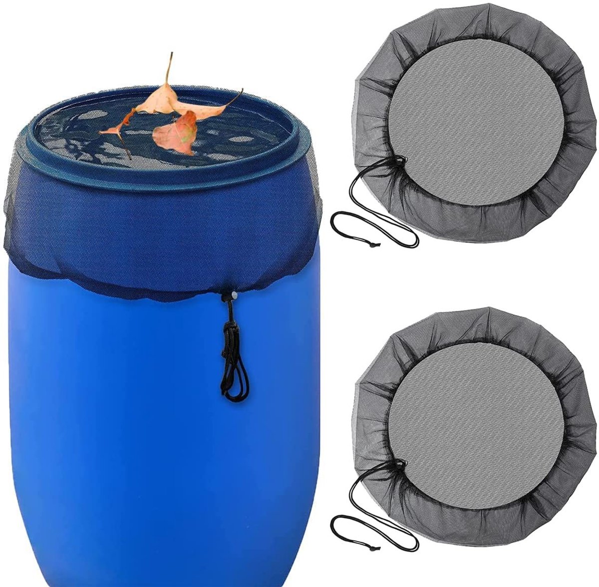 MTTProducts - Rain Barrel Net - Mosquito Bescherming - Diameter 95 cm - Bladbescherming - Verstelbare Treksluiting - Geschikt voor Regenwateropslag