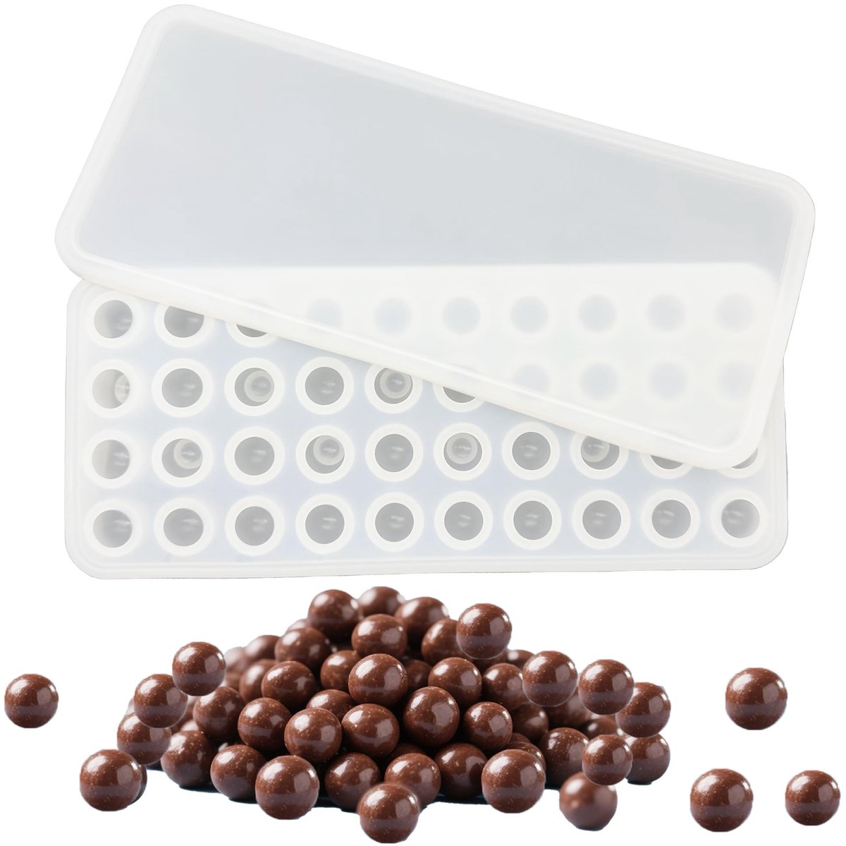 MTTProducts - Silicone Bakvorm Ballen - Mini Chocolade Ballen - BPA-vrij - Diameter 17 mm - Geschikt voor Chocolade en IJs - 40 Holes