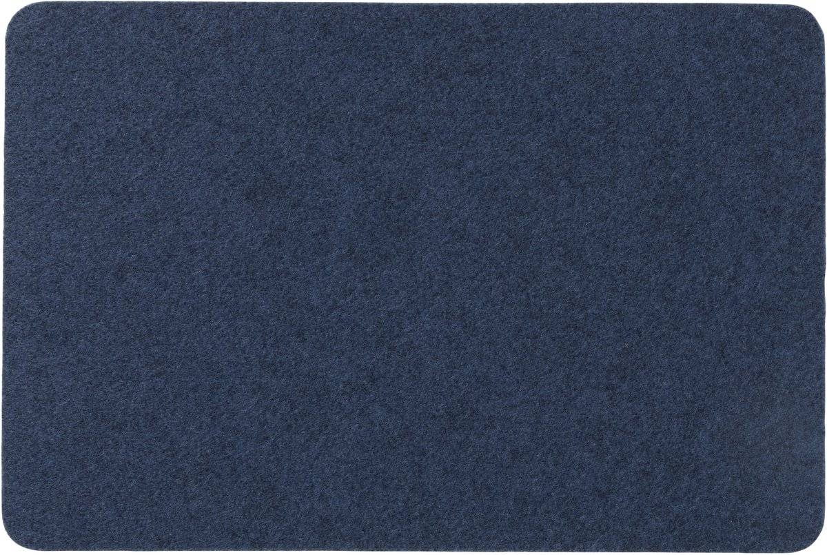 2 Vilten Placemats Rechthoek + 2 Onderzetters Donkerblauw 45x33cm