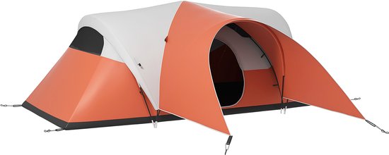 Outsunny Tunneltent - Familietent - famikietent waterresistent - tunneltent 6 persoons - Kampeertent-Campingtent – Waterafstotend – Met ramen – Stahoogte - Draagtas - Camping - 550x300x198cm- 6 Personen-Groen