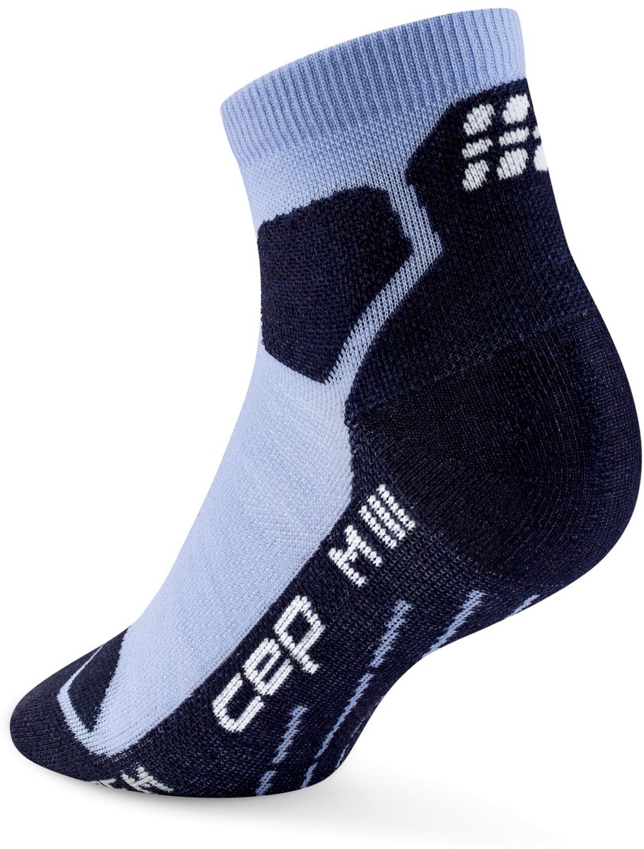CEP Hiking Light Merino Low-Cut Compressie – Dames 37-40 Lichtblauw/donkerblauw
