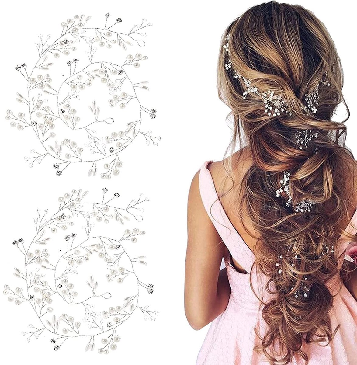 Allecto - Haaraccessoires voor de bruid - Bruiloft hoofdtooi - Elegant en stijlvol - 2 stuks - Bruidsmeisje - Perfect voor speciale gelegenheden