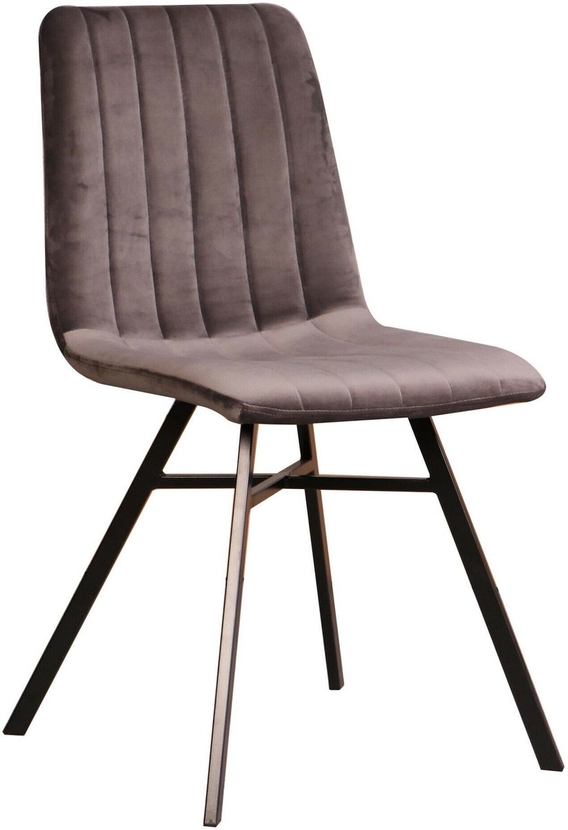 Eetkamerstoel Nestor S190 – bruin velvet – metalen poten