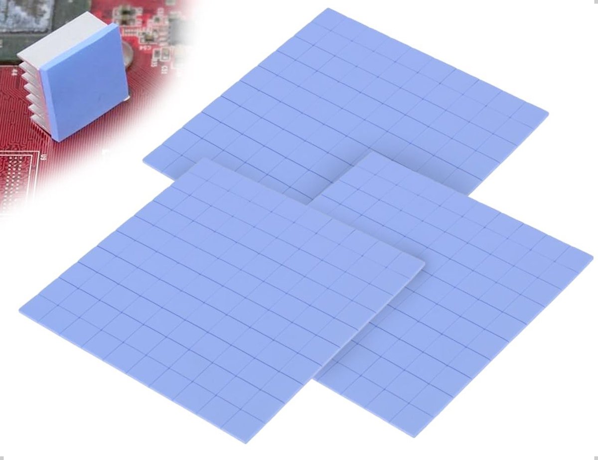 Herbruikbare Siliconen Warmtegeleidingspads voor PC en Laptop Koeling - 0.5mm, 1mm, 1.5mm, 3 Stuks voor Effectieve Warmteafvoer en Verbeterde Prestaties