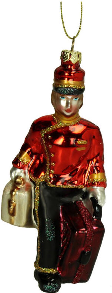 HD Collection Kerst Ornament Bellman – Glas Multi – 13,8 cm – Klassieke Kersthanger – Kerstboom Decoratie – Boutique de Noël
