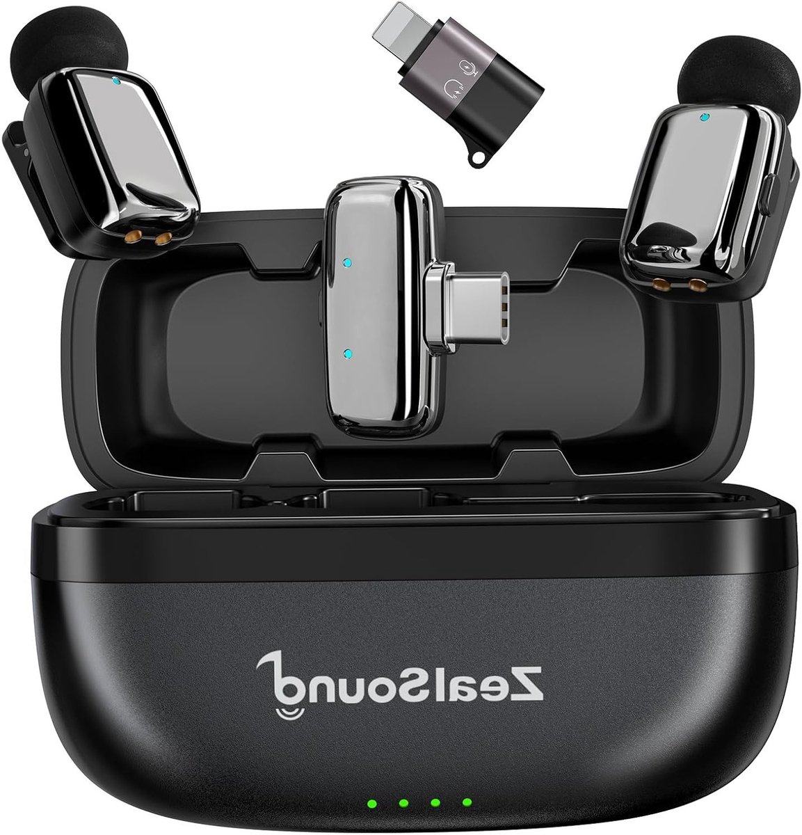 Draadloze clip-on microfoon voor heldere geluidsopnames, ideaal voor interviews en presentaties