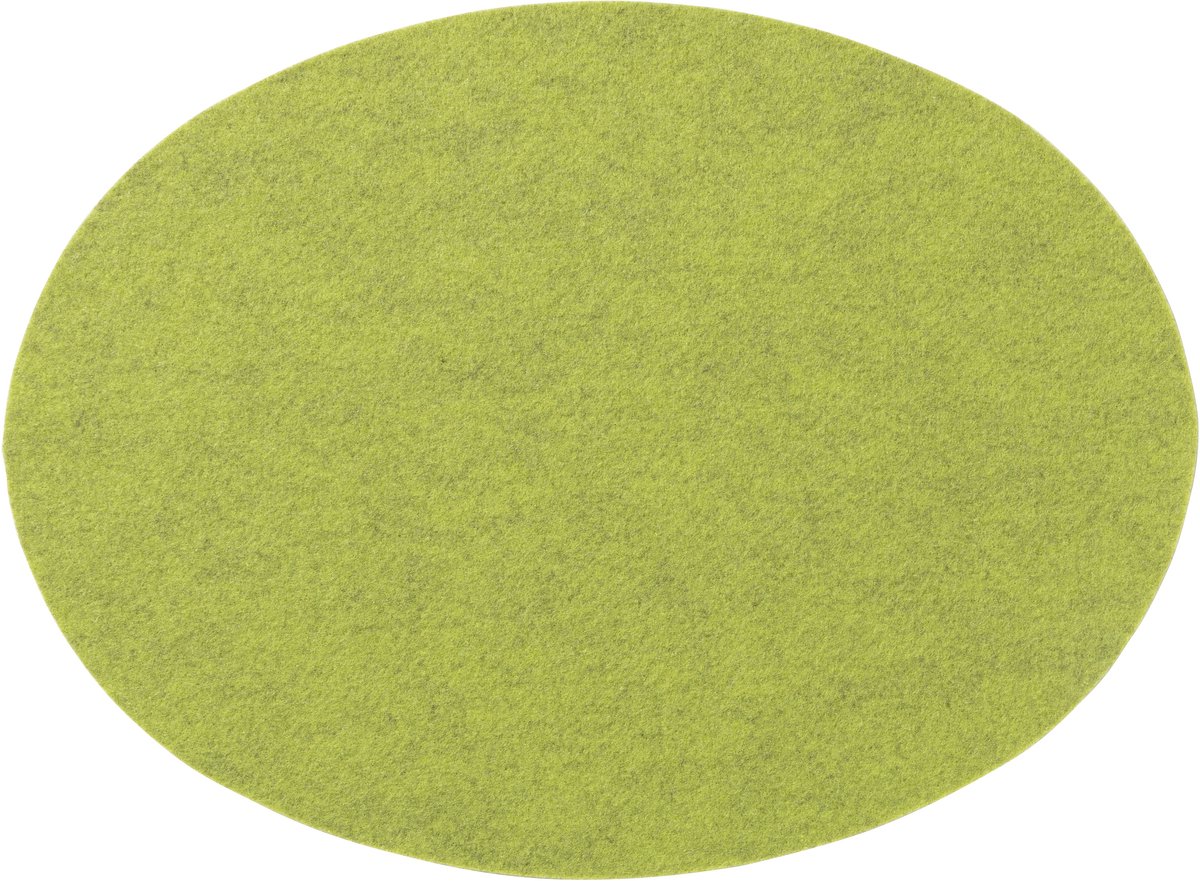 2 Vilten Placemats Ovaal + 2 Onderzetters Groen 45x33cm