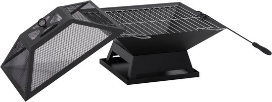 Tuinhaard - Zwart - Staal - Barbecue - Verwarming — afbeelding 2