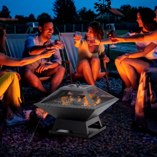 Tuinhaard - Zwart - Staal - Barbecue - Verwarming — afbeelding 4