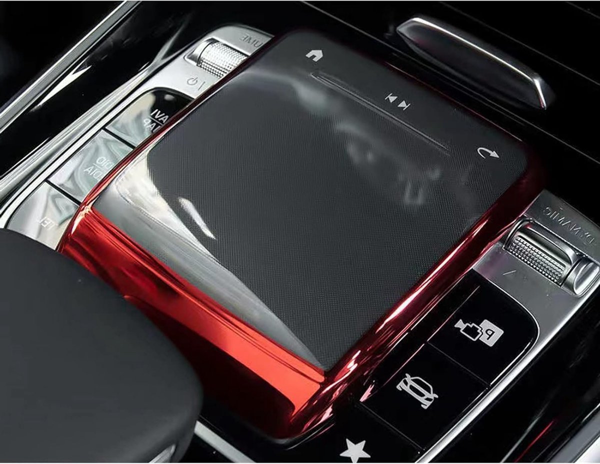 Soft TPU Hoes voor Auto Center Console - Bescherming voor MB A W177, B W247, CLA W118, GLE W167, GLS X167 (Rood) - Ideaal voor 2020-2024 Modellen