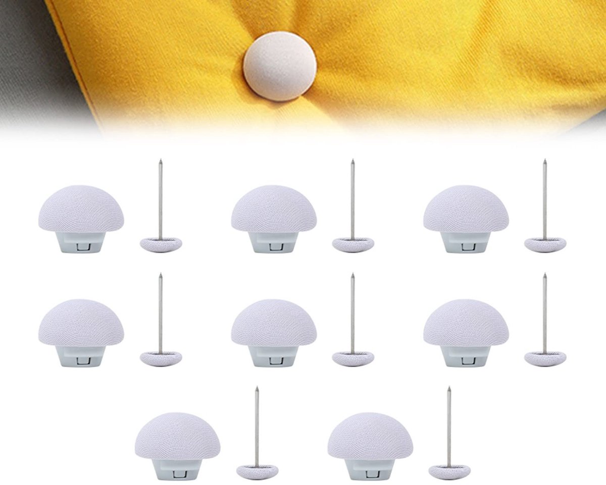 Allecto - Non Slip Bed Clips - Duvet Cover Clips - 8 Stuks - Quilt Fixing Clips - Mushroom Rond - Snelle Bevestiging - Geschikt voor Dekbedden - Kl...