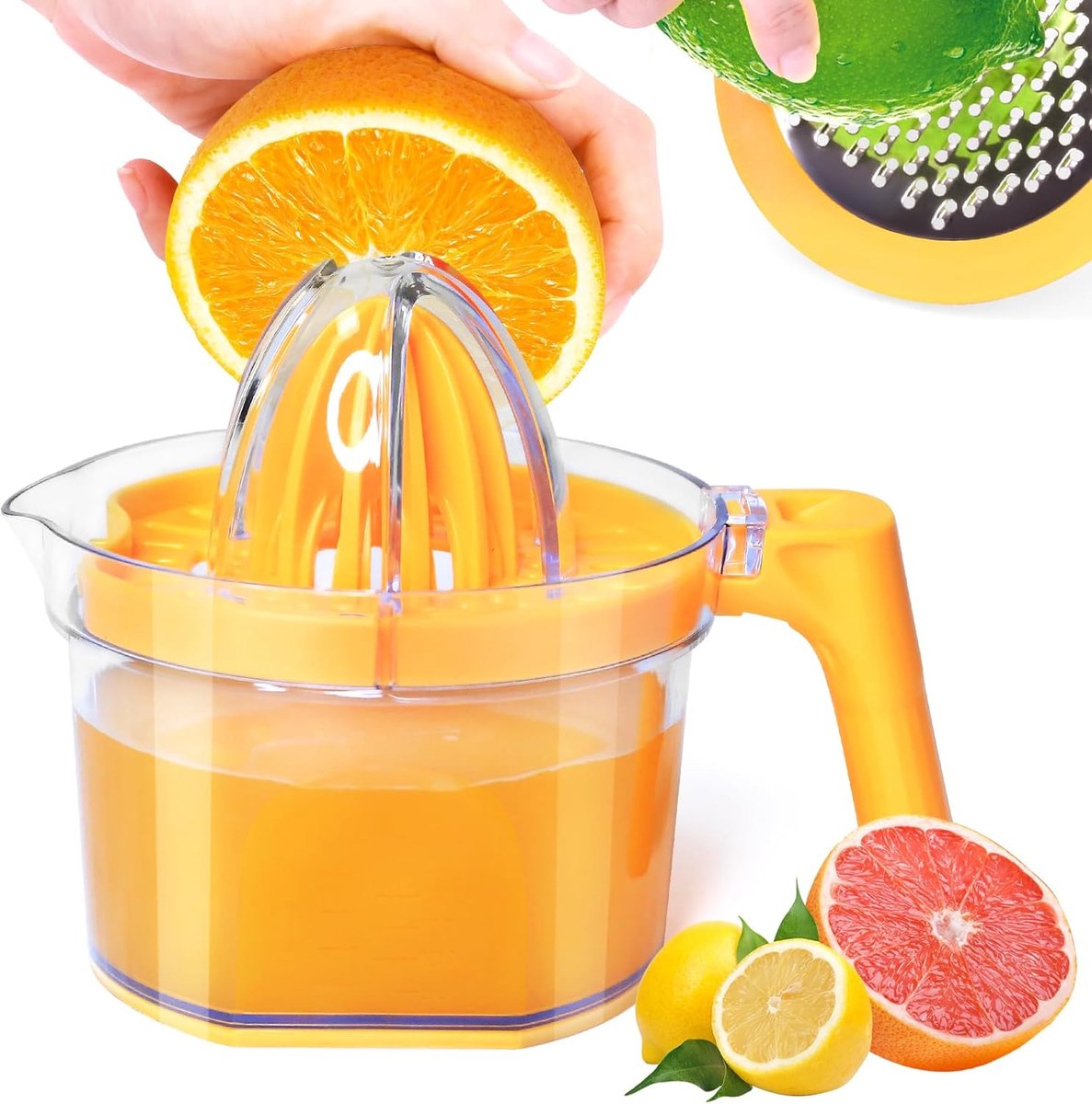 4-in-1 citruspers - Handmatige citroenpers, multifunctionele sinaasappelpers, limoenpers,