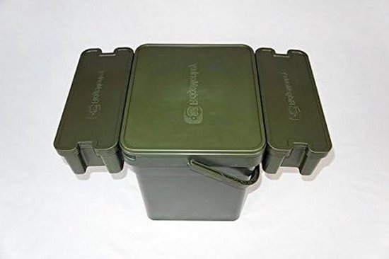 Modulaire Emmer Systeem - Aas Opslag Tubs - Karper Vissen Opslag - 3-Delig Systeem - 17 Liter - Groen