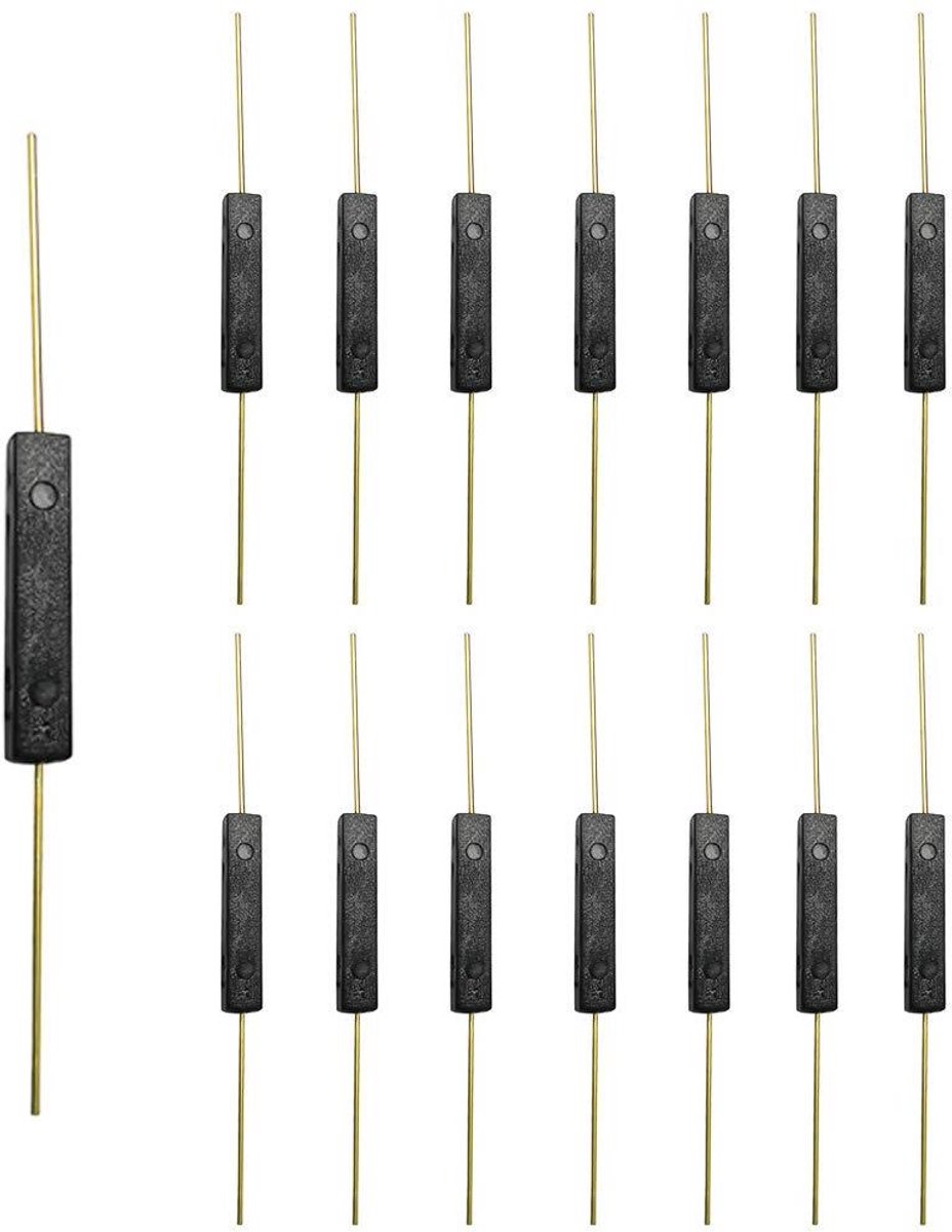 Riet Schakelaars - Magnetische Schakelaars - Elektronica Projecten - Normaal Open Contact - 15 stuks - Goud Zwart
