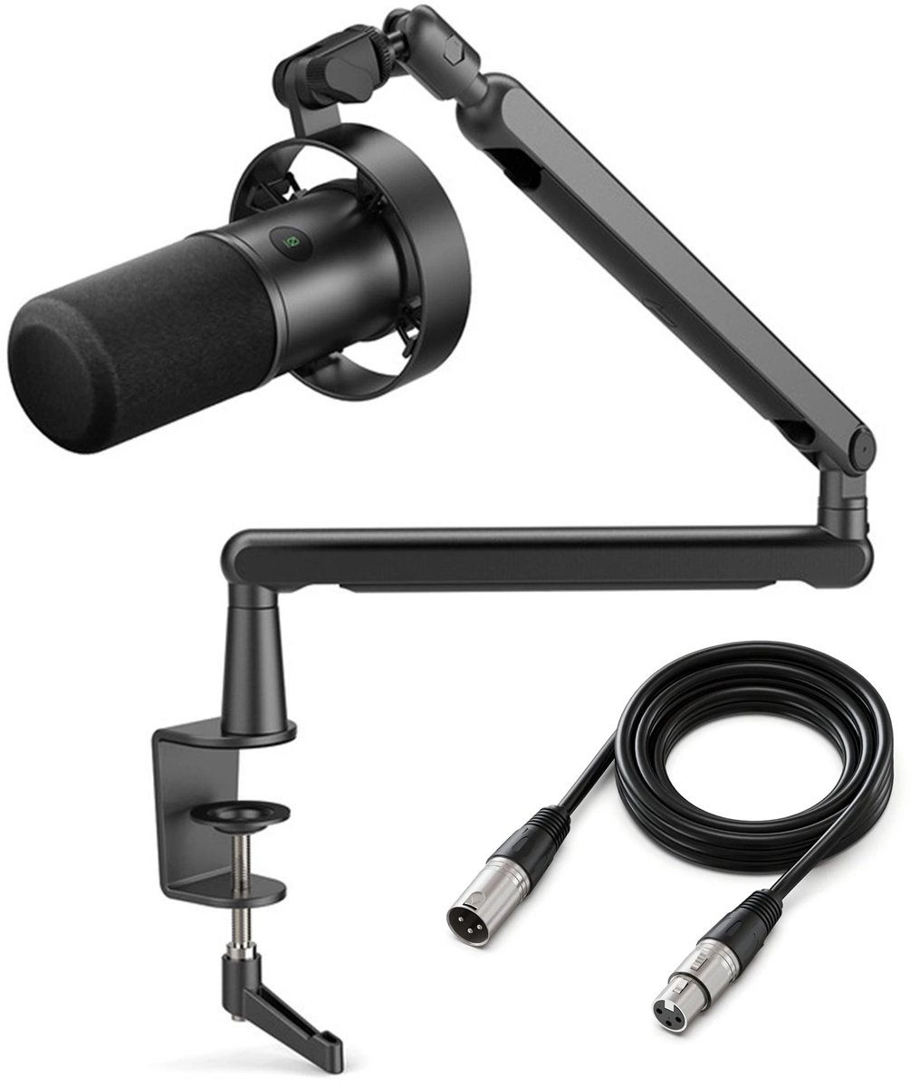 FIFINE T688 XLR - USB / XLR - Dynamische Microfoon - Met Boom Arm - Streaming - Podcasting - Gaming - Geschikt voor PS4 / PS5 / PC - Zwart