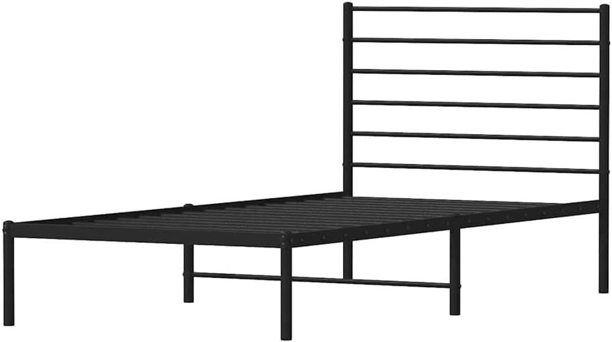Metalen Bedframe - Ledikant Bedombouw - Slaapkamer Inrichten - Robuuste Staalconstructie - 107x203 cm - Zwart