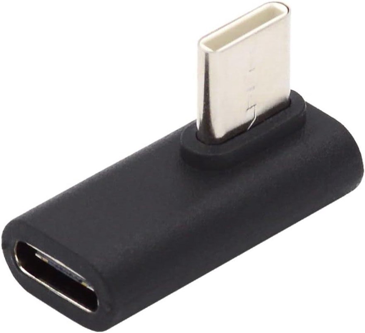 Type-C Verlengadapter - USB C Adapter - Apparaat Aansluiten - 90 Graden Hoek - 1 Stuk - Zwart