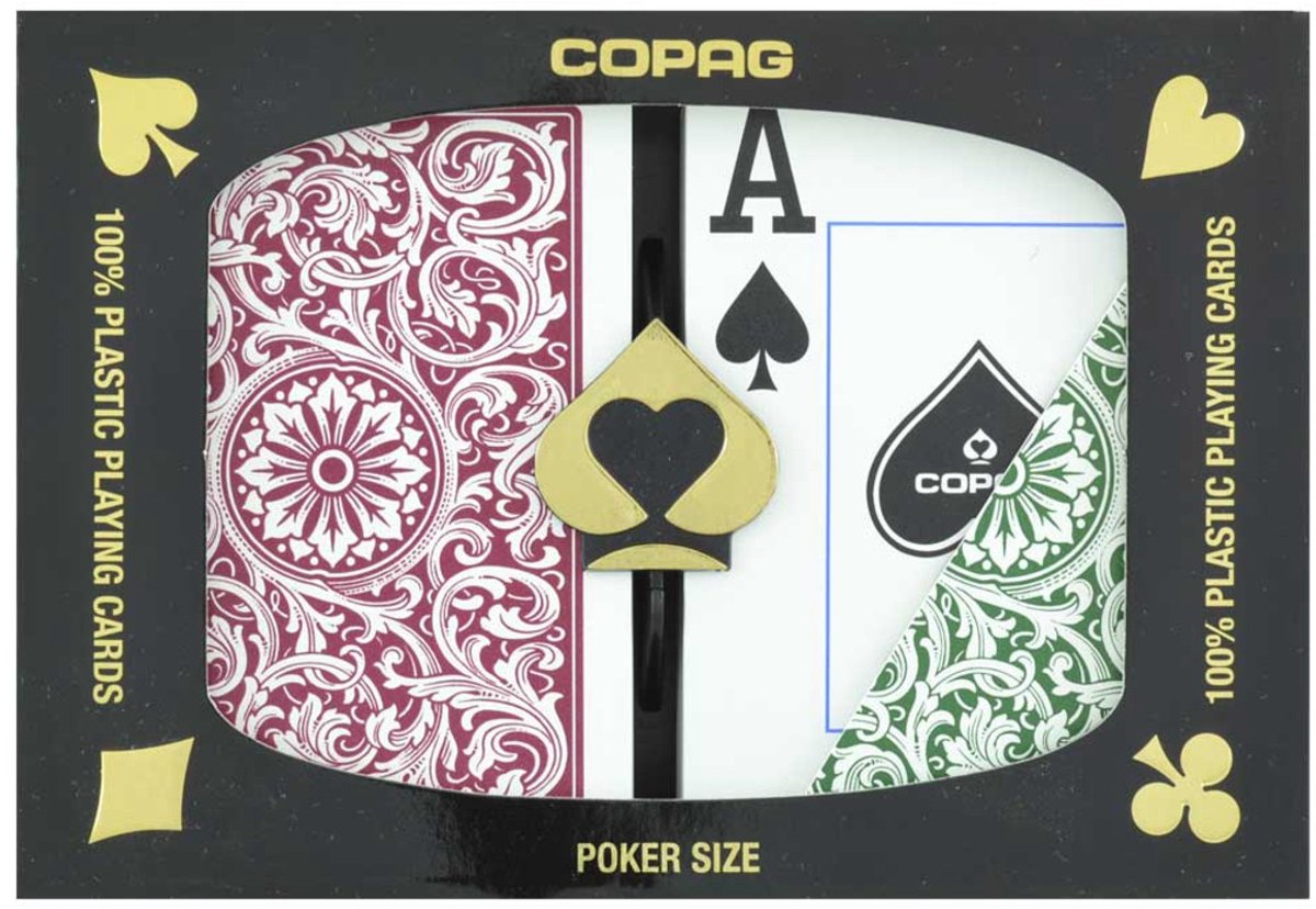 Copag Double Deck Green & Burgundy 1546 Jumbo Elite - Speelkaarten - Poker - Pvc