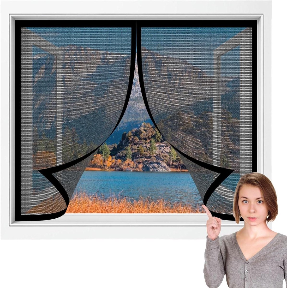 Magnetisch Horgaas Muggenhor Voor Ramen 218 x 49 cm Transparant Horraam Laat Frisse Lucht 