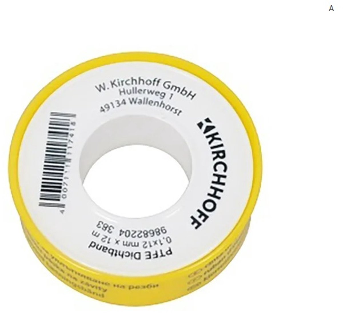 KIRCHHOFF PTFE Schroefdraad Afdichting - 0,1 x 12 mm x 12 m - DVGW