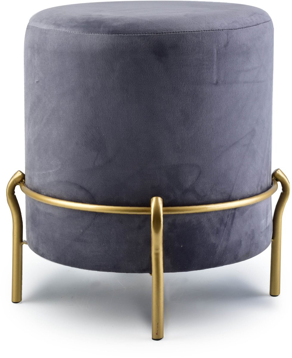 Mondex LILY Serie - Poef - Ciemny Szary - 42cm - Gouden Standaard