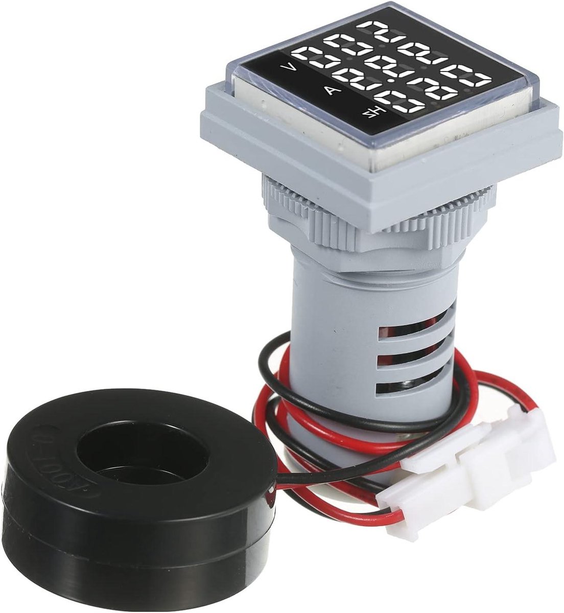 Digitale Volt-ampèremeter - Spanning Stroom Meter - Paneelmeting Monitoren - Drie LED-display - AC60-500V AC0-100A - Wit