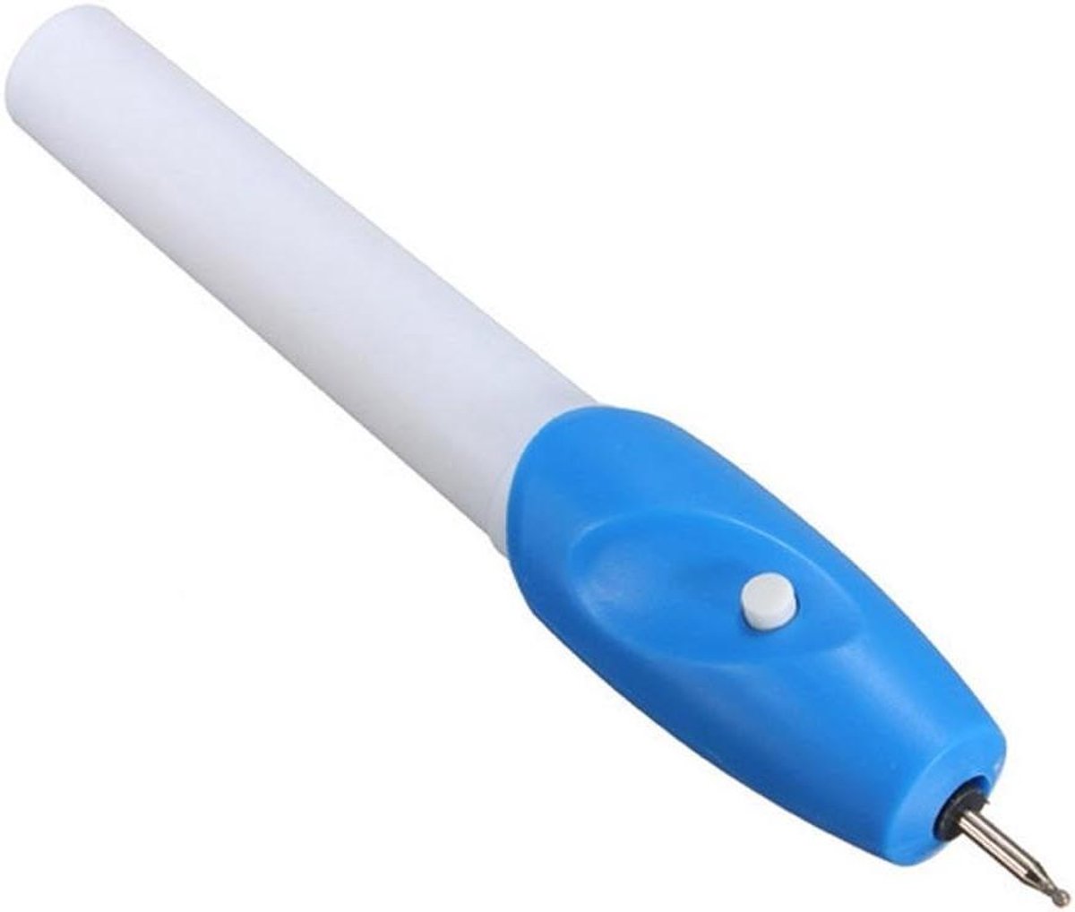 Graveerpen - Etspen Snijpen - Objecten Personaliseren - Draagbaar Batterij-Aangedreven - 18X2.9X2.9CM - Wit Blauw