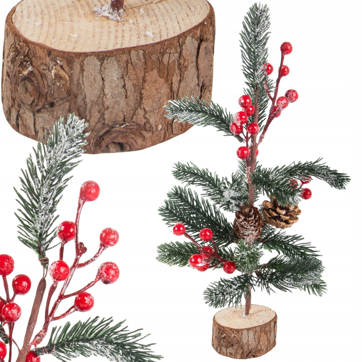 Hangzhou A Link Star Technology Serie - Kerstboom Tafel Decoratie - 30cm - Rustieke Houten Basis