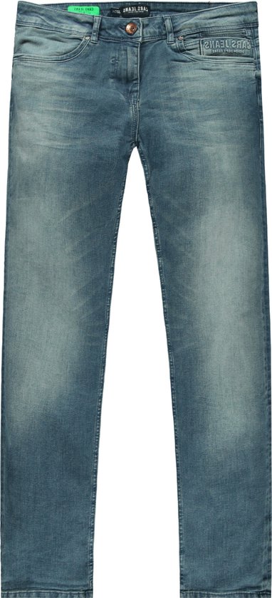 Een blauwe Cars Jeans spijkerbroek met een lichte wassing en een slanke pasvorm.