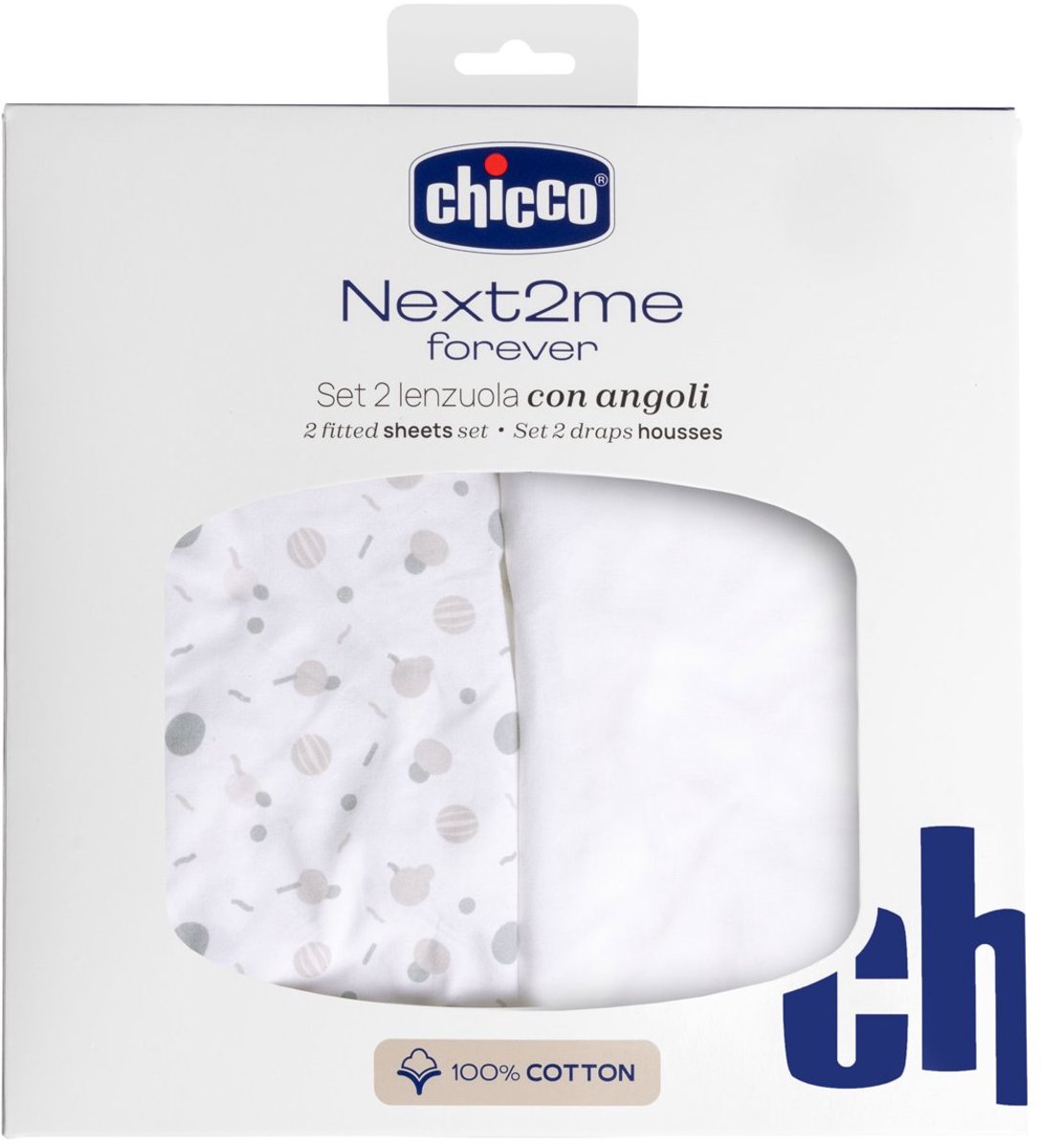 Chicco - Next2me Forever - Katoen Hoeslaken - Set van 2 – foto 3