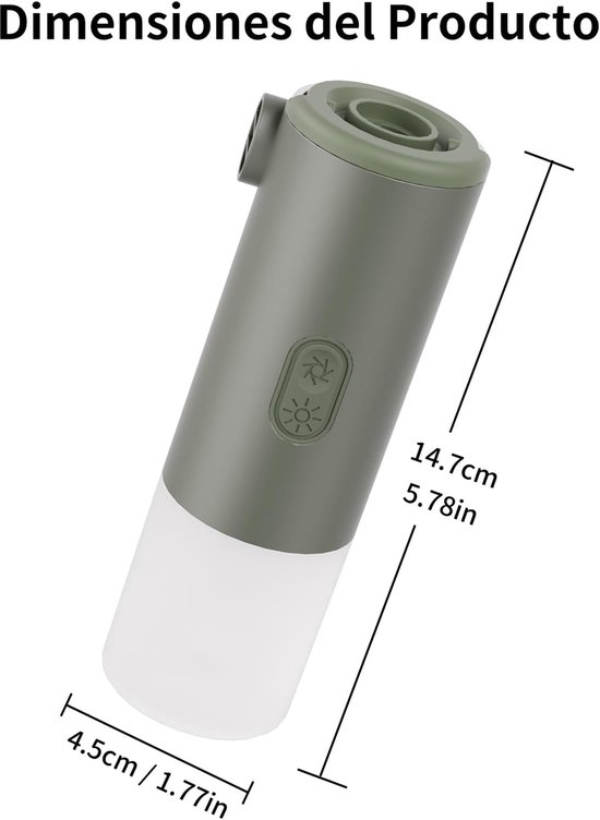 Elektrische luchtpomp met campingzaklamp; kan gebruikt worden als ontluchtingspomp op de camping, als opblaaspomp voor luchtmatrassen in het zwembad of als draagbare luchtpomp voor op reis (groen). van Merkloos — afbeelding 2