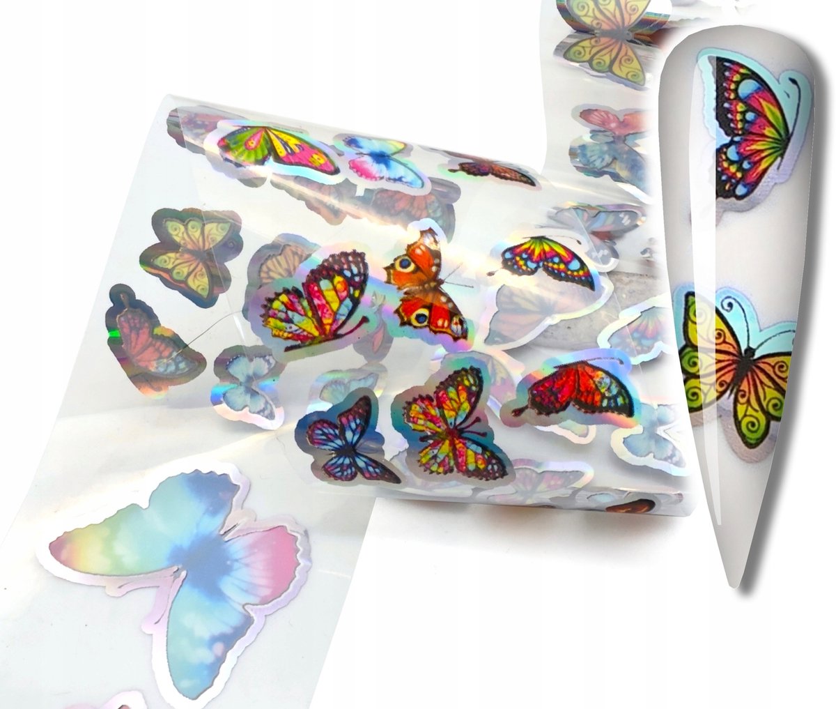 Frezarkowo - Transferfolie voor Nagels - Motief: Vlinders - Holografisch - 100x4cm