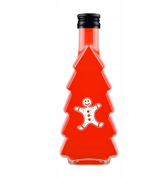 Bimberek - Butel - Kerstboomvorm - 250ml - Met Opdruk - Voor Likeuren van Bimberek — afbeelding 5