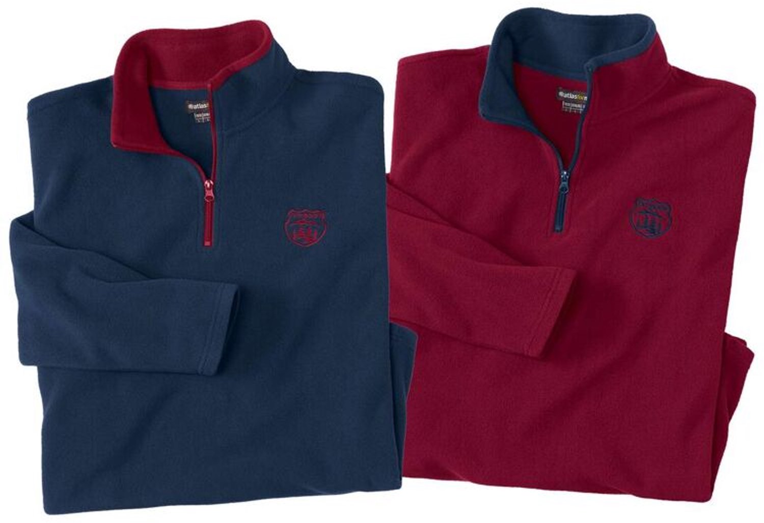 ATLAS FOR MEN - Set van 2 microfleece sweaters Outdoor - Heren - Verkrijgbaar in grote maten - 3XL