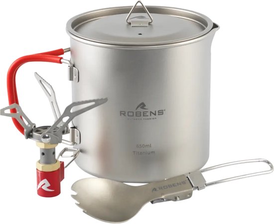 Robens Fire Wisp Solo Kookset UL - Kookset - Ultralicht - Titanium - Compact - Gascartridge opbergbaar — afbeelding 4