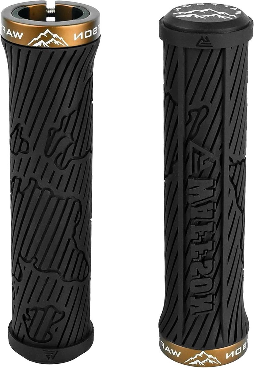Fiets Handvatten - Stuur Handvatten - Comfortabel Fietsen - Ergonomisch Wereldkaart Design - 22.2 mm Binnendiameter - Zwart Bruin