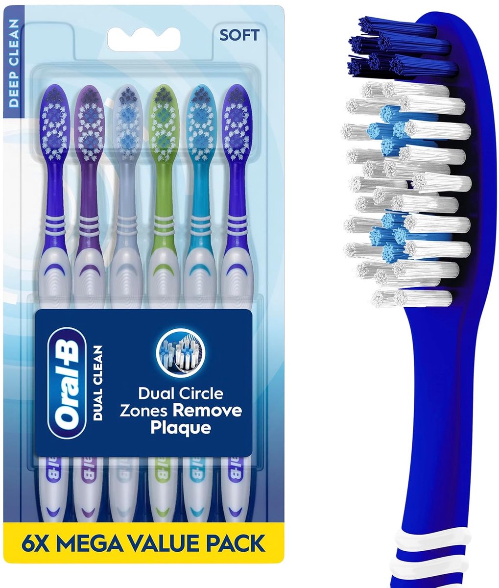Oral-B tandenborstel Dual Clean, zacht, 6 stuks
