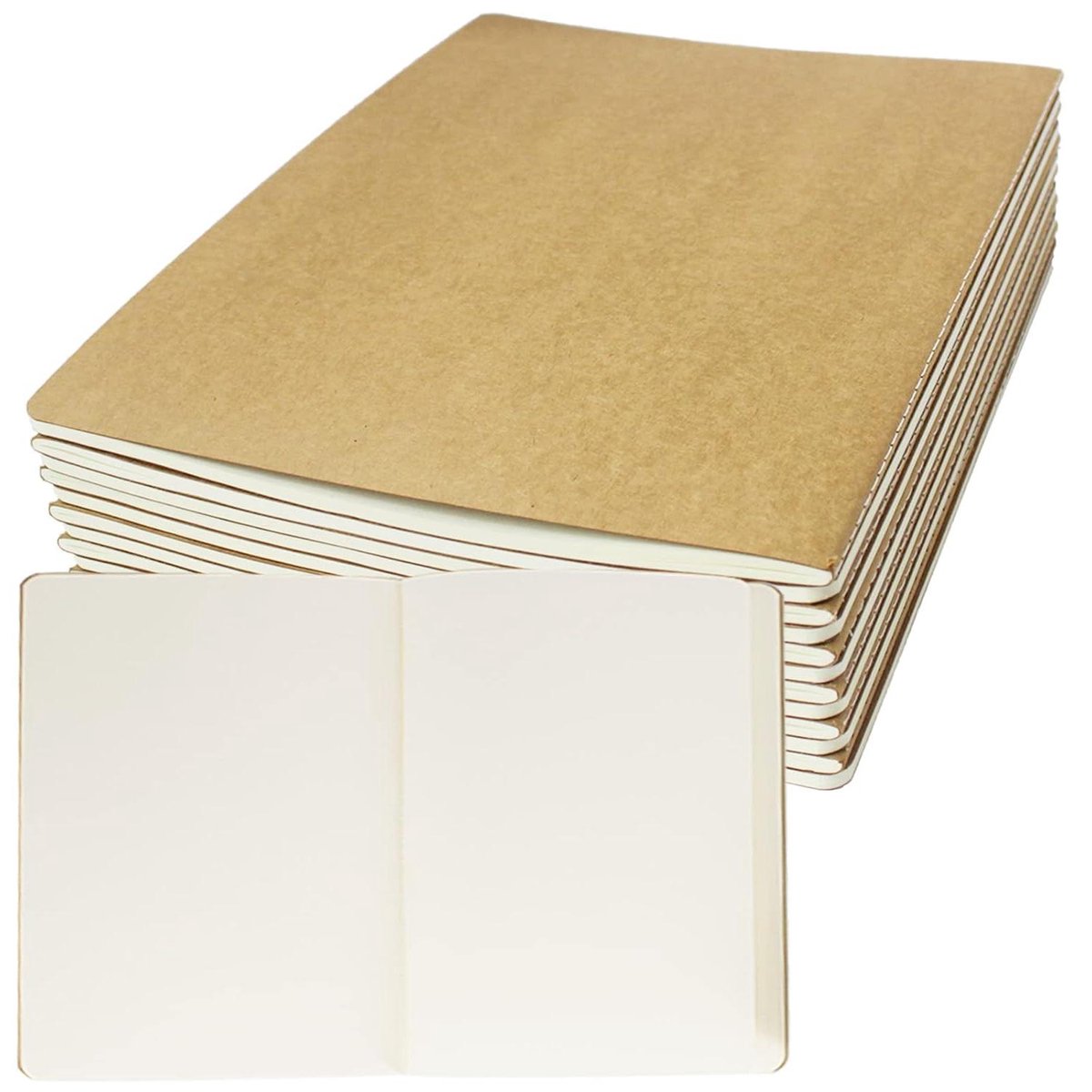 Lege Notitieboeken - Schetsboeken Planners - Ideeën Vastleggen - Kraft Cover Personalisatie - 12 Stuks 8.5x11 Inch - Bruin