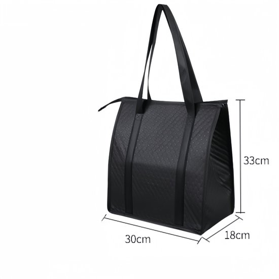 3 stuks - Geïsoleerde tas - Opbergzak - Draagbare Isothermische Tas - Opvouwbare Koel-/Warmtetas met Handvat - Binnenzak van Aluminium Folie - Voor Boodschappen, Picknick en Maaltijdbezorging - Grijs — afbeelding 2